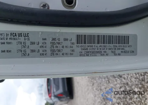 2016 Ram 1500 Tradesman from USA, damaged, VIN 1C6RR7KG8GS390528